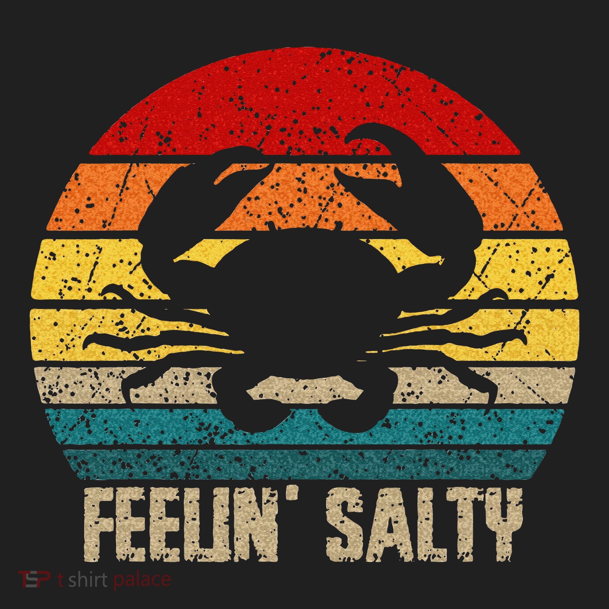 Feelin Salty Maryland Crab Sunset Graphic Golf Towel