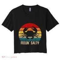 Feelin Salty Maryland Crab Sunset Graphic Women's Crop Top Tee thumb 0