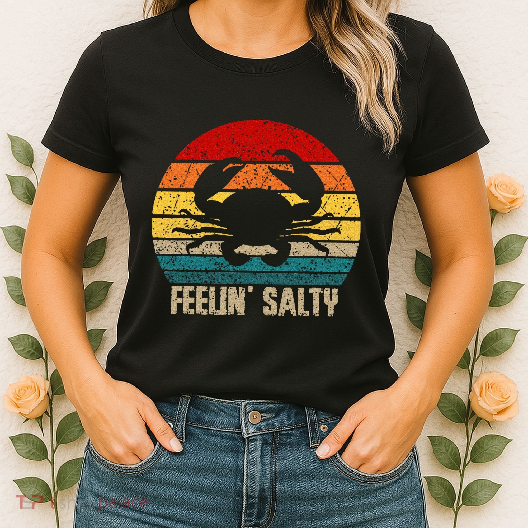 Feelin Salty Maryland Crab Sunset Graphic Women's T-Shirt