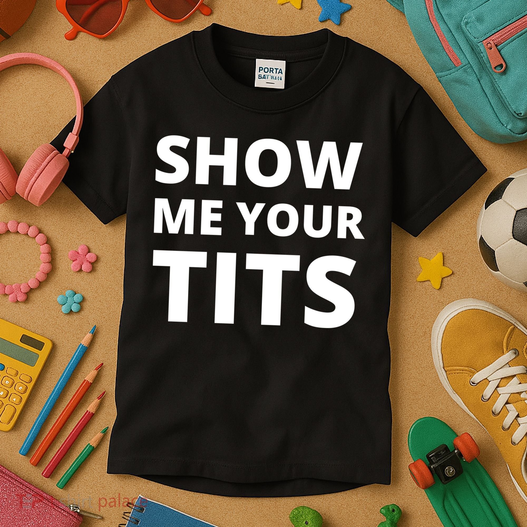 Funny Show Me Your Tits Party Shirt Kids T-Shirt