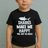 Funny Sharks Make Me Happy Toddler T-Shirt thumb 2
