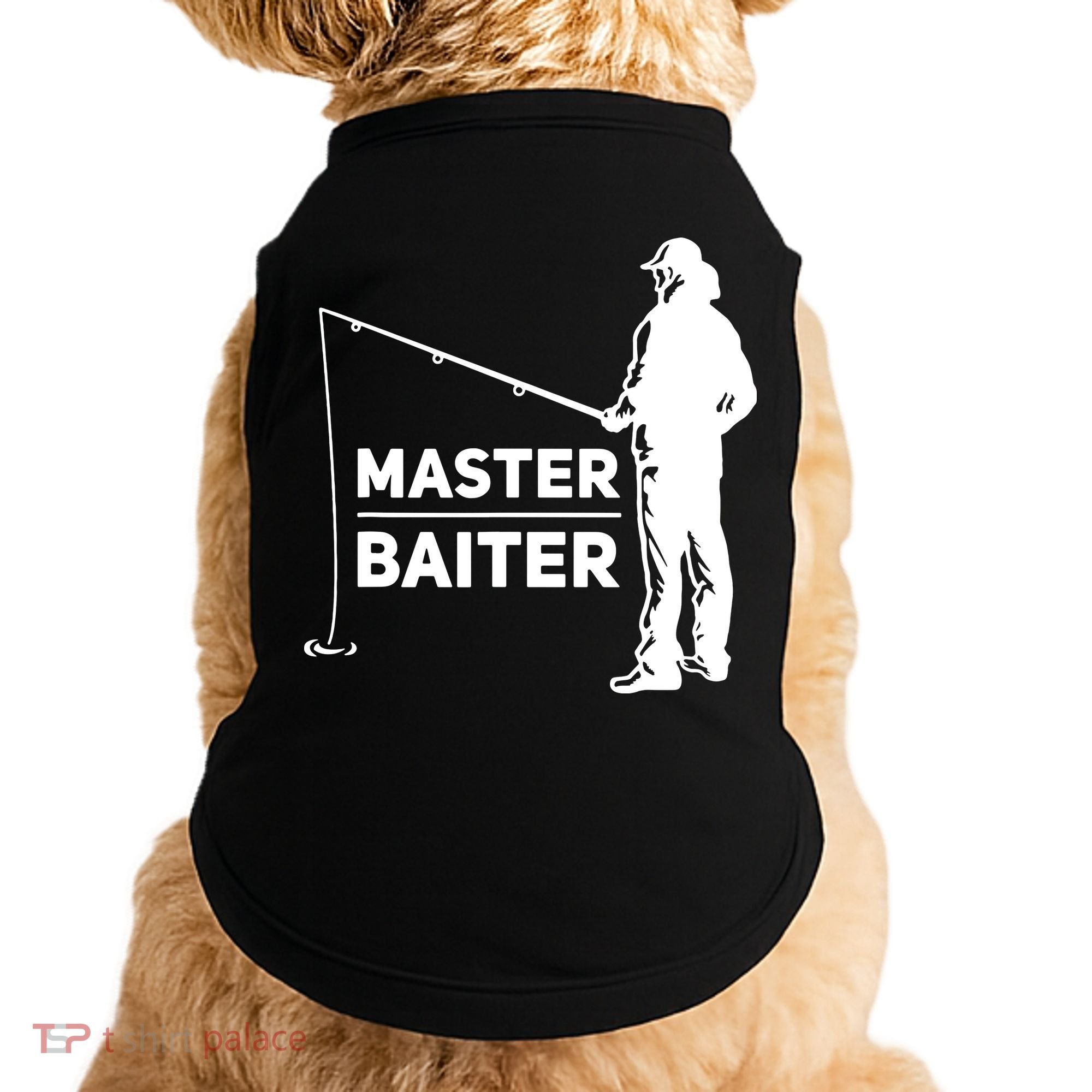 Funny Saying Master Baiter Fishing Fishermen Doggie Tank