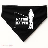 Funny Saying Master Baiter Fishing Fishermen USA-Made Doggie Bandana thumb 0