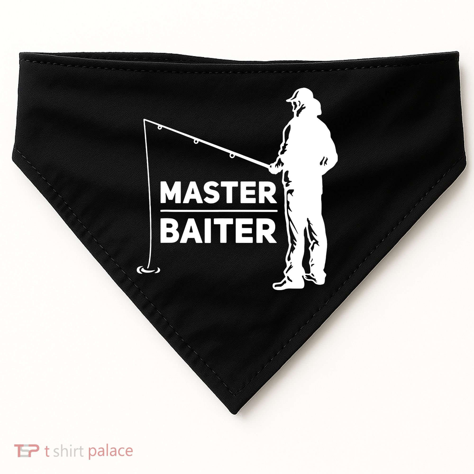 Funny Saying Master Baiter Fishing Fishermen USA-Made Doggie Bandana
