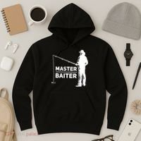 Funny Saying Master Baiter Fishing Fishermen Hoodie thumb 3