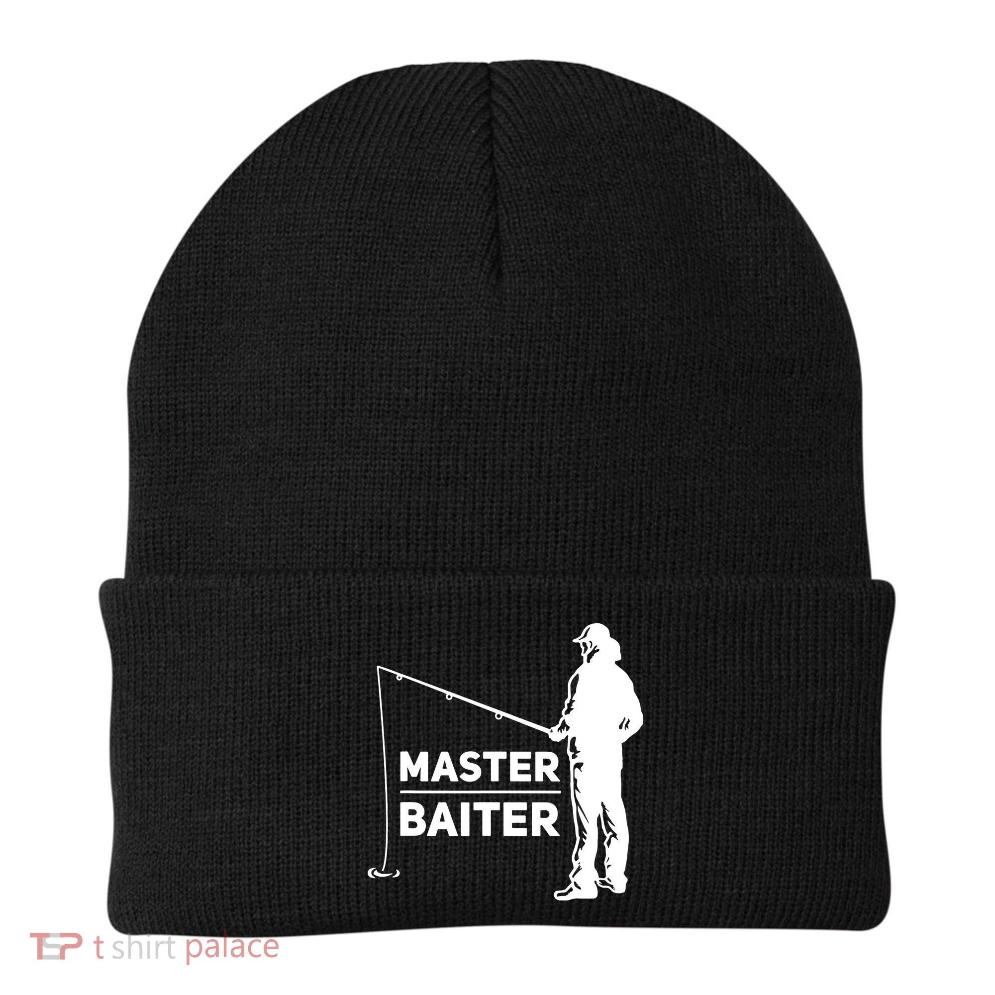 Funny Saying Master Baiter Fishing Fishermen Beanie