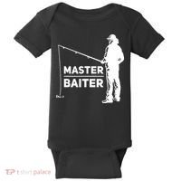 Funny Saying Master Baiter Fishing Fishermen Baby Bodysuit thumb 0