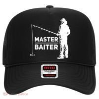 Funny Saying Master Baiter Fishing Fishermen Hat thumb 0
