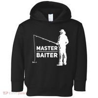 Funny Saying Master Baiter Fishing Fishermen Toddler Hoodie thumb 0