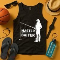 Funny Saying Master Baiter Fishing Fishermen Tank Top thumb 4