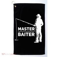 Funny Saying Master Baiter Fishing Fishermen Golf Towel thumb 0
