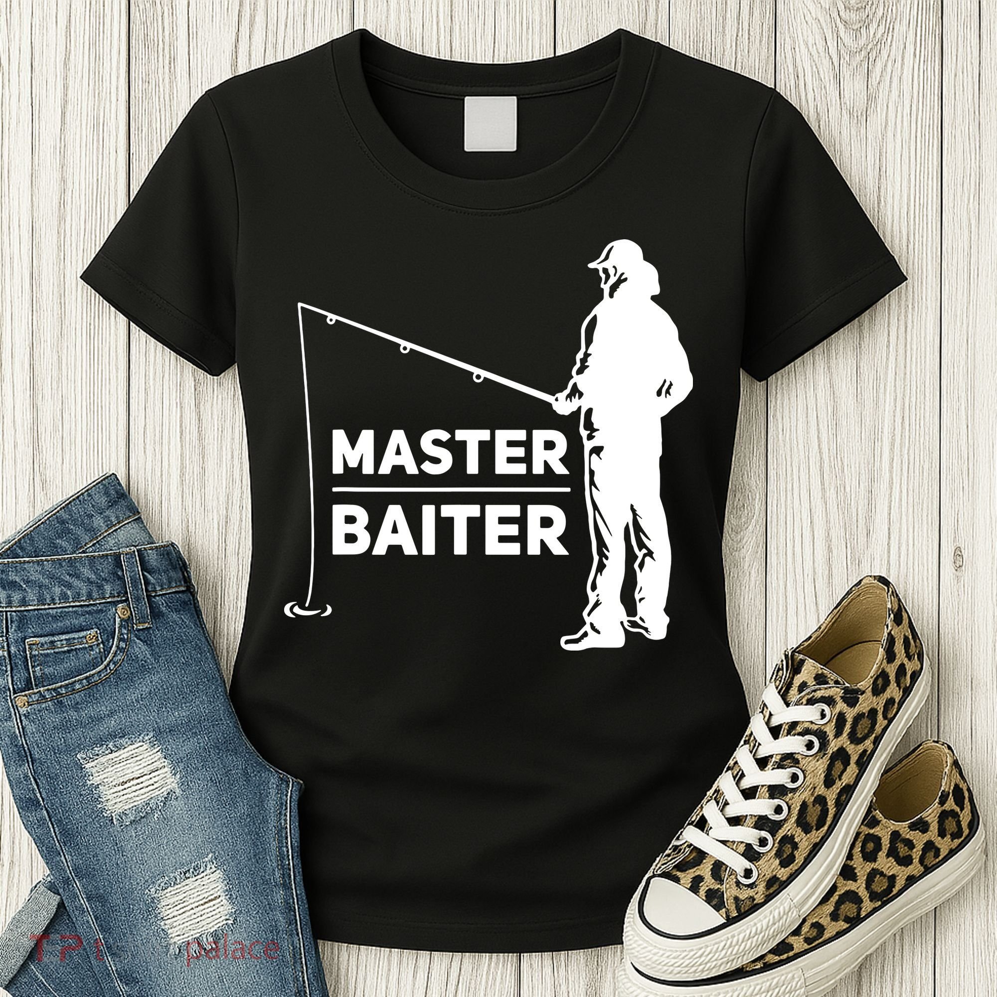 Funny Saying Master Baiter Fishing Fishermen Women's T-Shirt