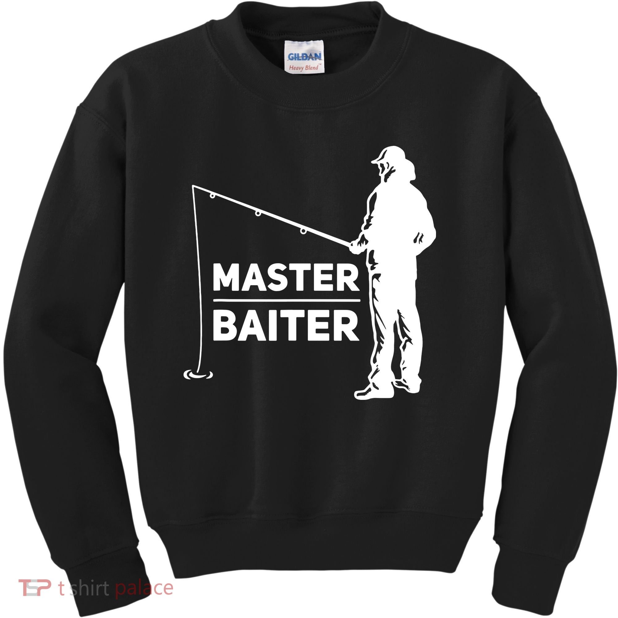 Funny Saying Master Baiter Fishing Fishermen Kids Sweatshirt