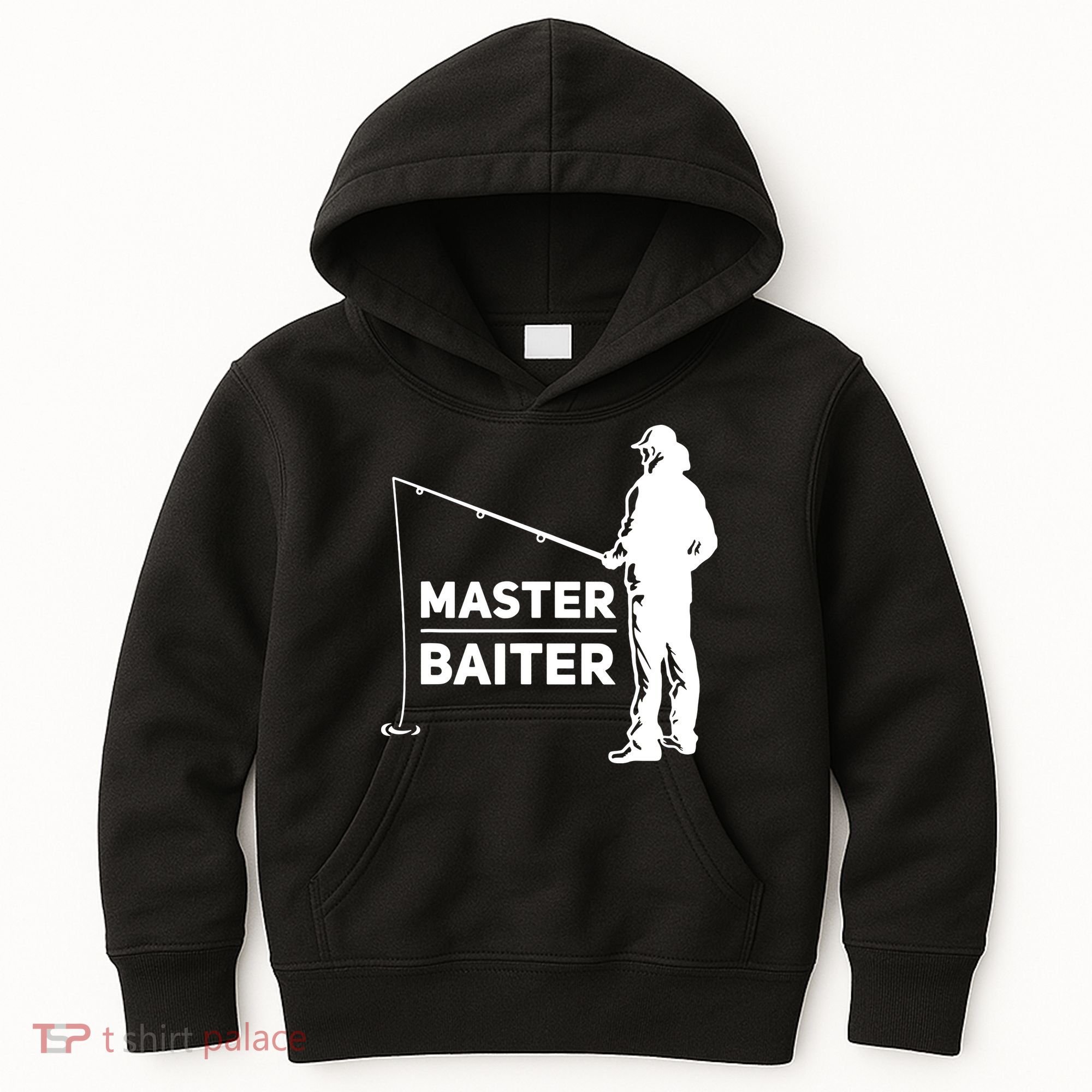 Funny Saying Master Baiter Fishing Fishermen Kids Hoodie