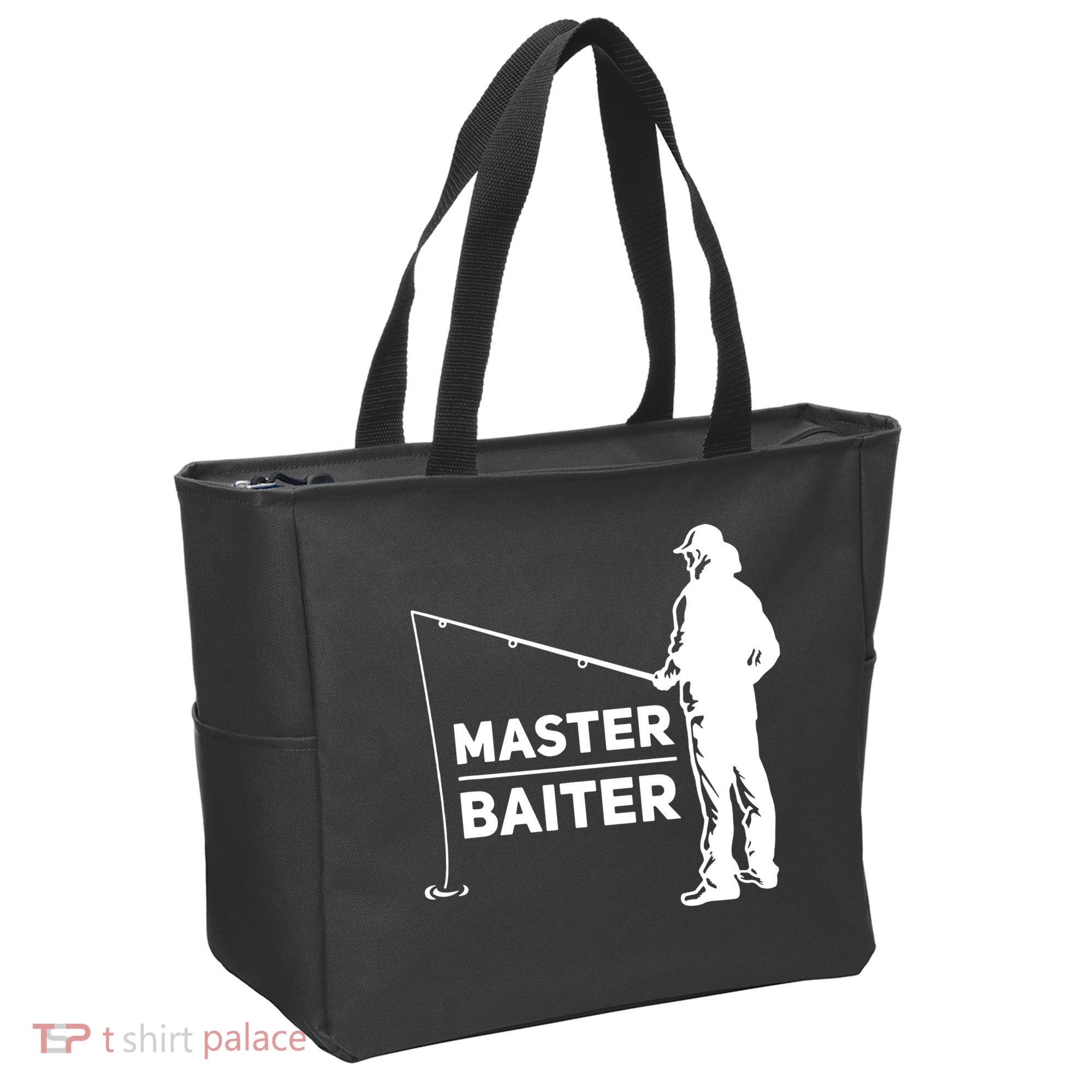 Funny Saying Master Baiter Fishing Fishermen Tote Bag