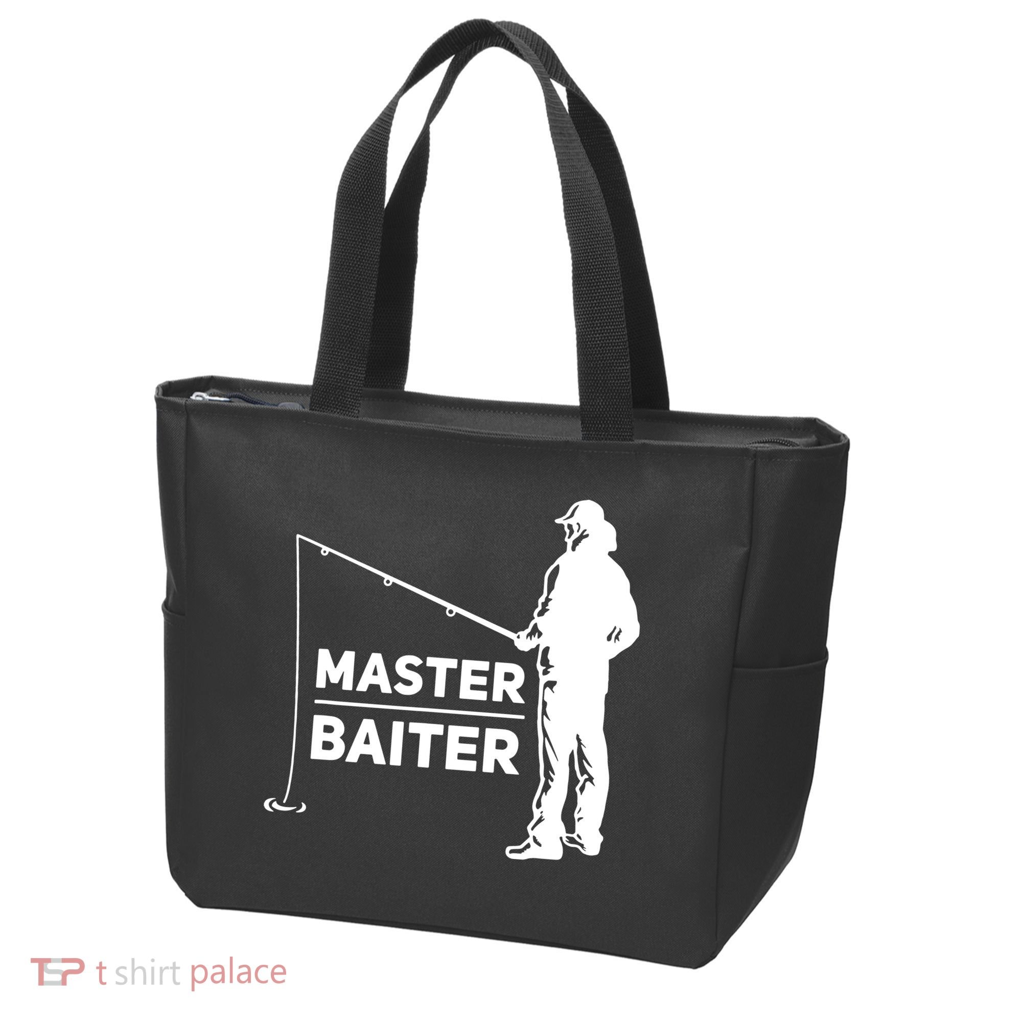 Funny Saying Master Baiter Fishing Fishermen Tote Bag