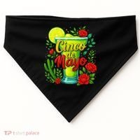 Feelin Salty Margarita Cinco De Mayo Vibes For Mexican USA-Made Doggie Bandana thumb 0