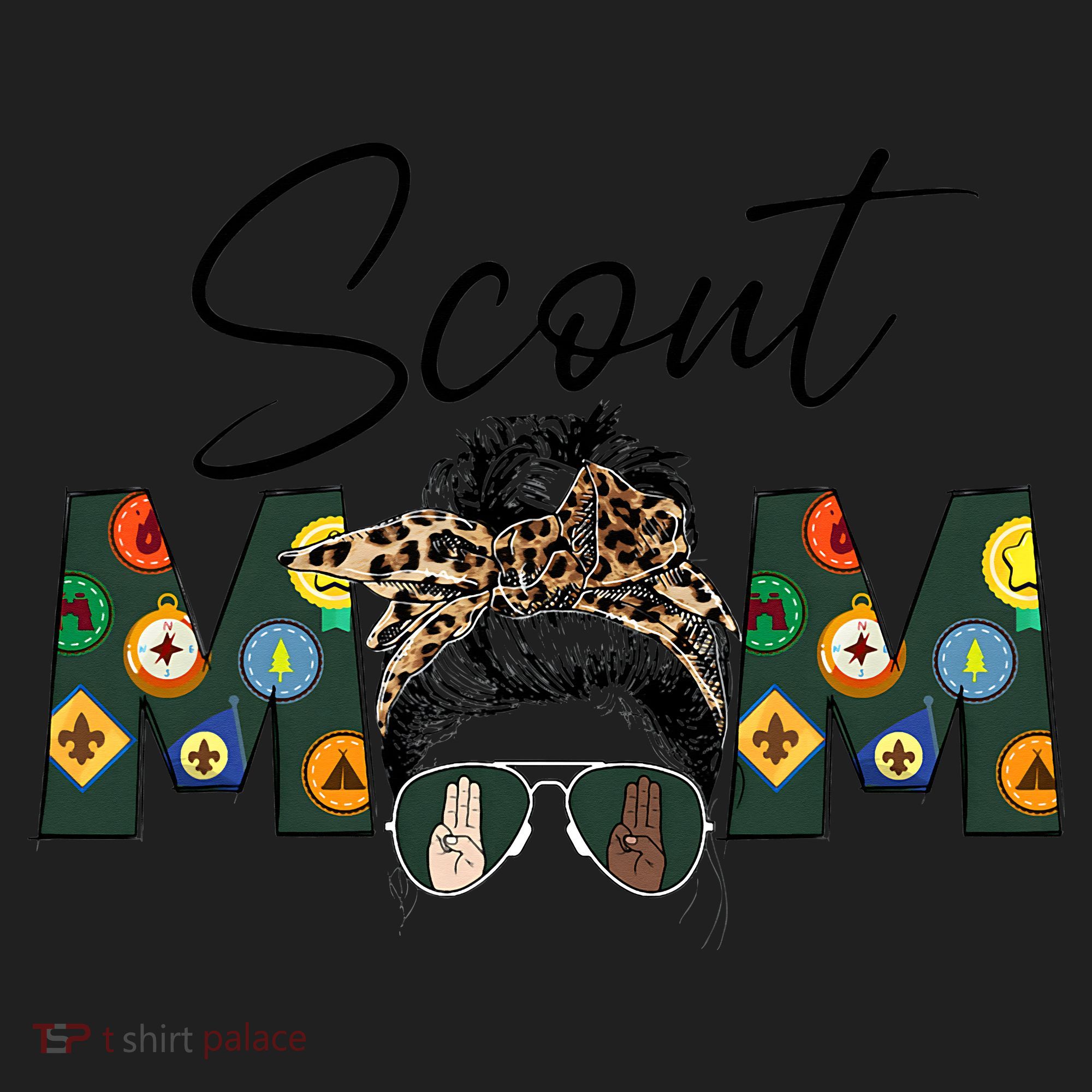 Funny Scout Mom Life Sport Mom Leopard Messy Bun Hair Tumbler