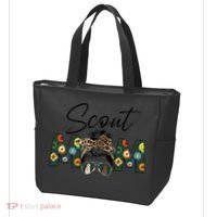 Funny Scout Mom Life Sport Mom Leopard Messy Bun Hair Tote Bag thumb 3