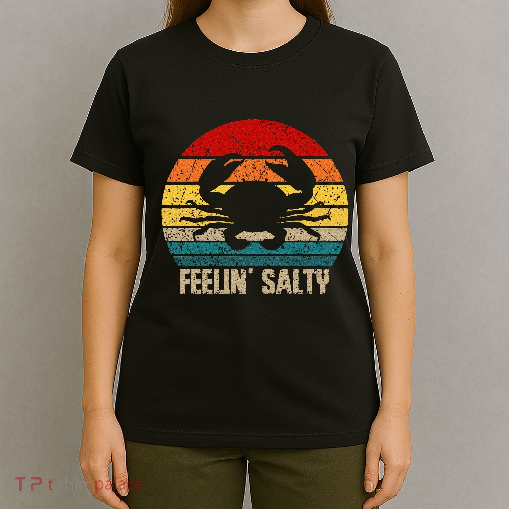 Feelin Salty Maryland Crab Sunset Graphic T-Shirt
