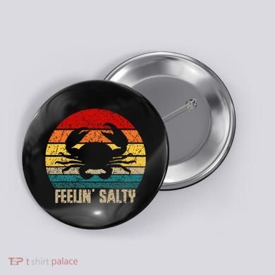 Feelin Salty Maryland Crab Sunset Graphic Button