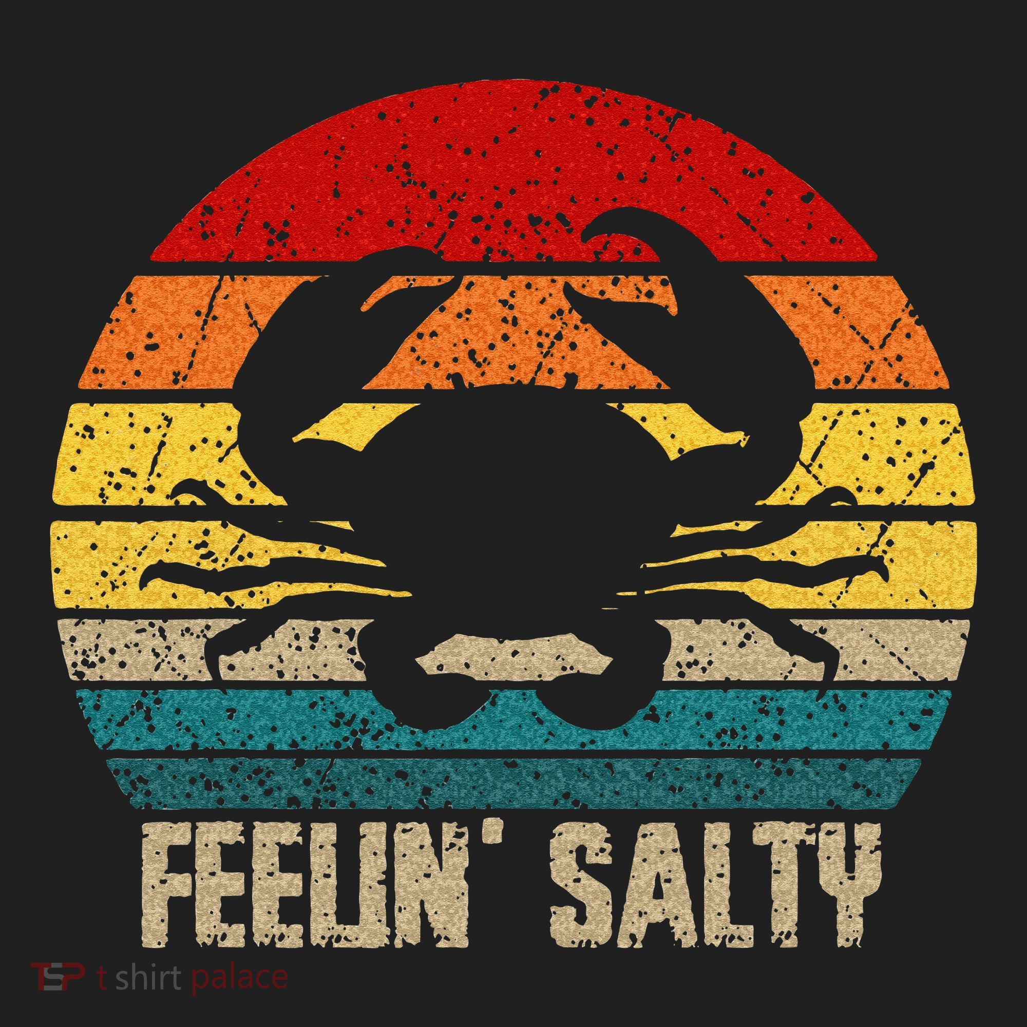 Feelin Salty Maryland Crab Sunset Graphic Beanie