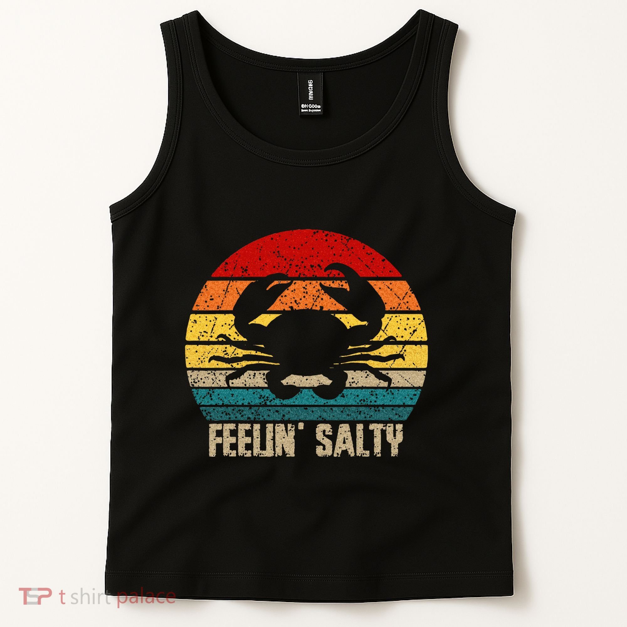 Feelin Salty Maryland Crab Sunset Graphic Tank Top