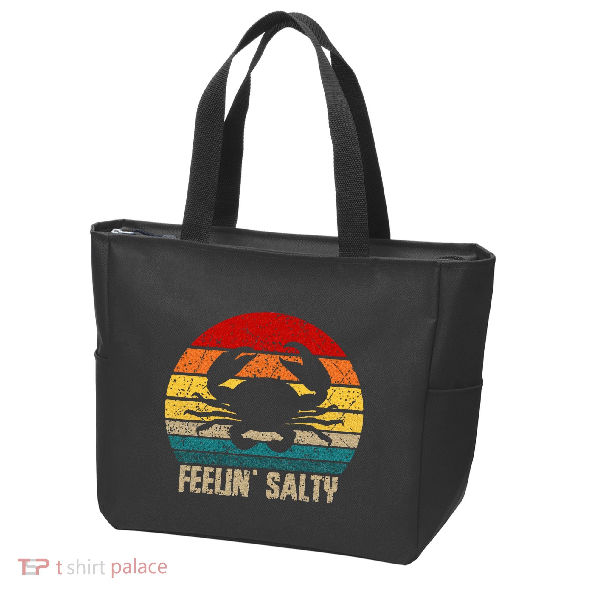 Feelin Salty Maryland Crab Sunset Graphic Tote Bag
