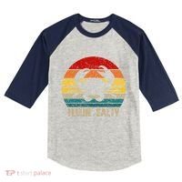Feelin Salty Maryland Crab Sunset Graphic Kids Colorblock Raglan Jersey thumb 0