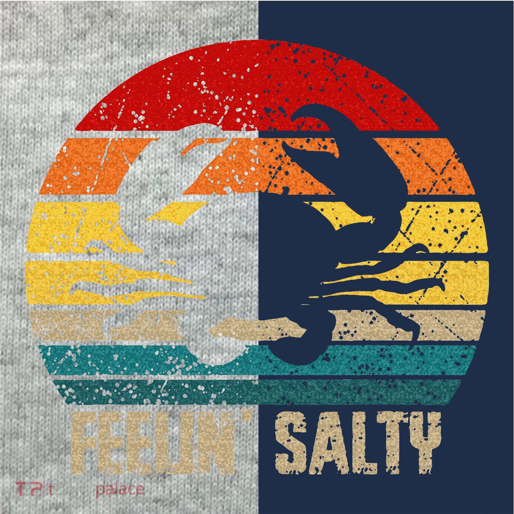 Feelin Salty Maryland Crab Sunset Graphic Kids Colorblock Raglan Jersey