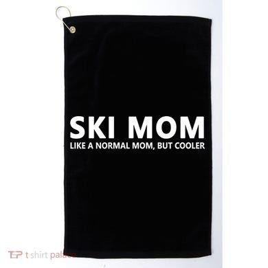 Funny Skiing Mother Ski Mom Gift Golf Towel