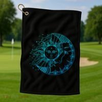 Funny Sun Moon Astrology Astronomer Astronomy Gift Golf Towel thumb 1