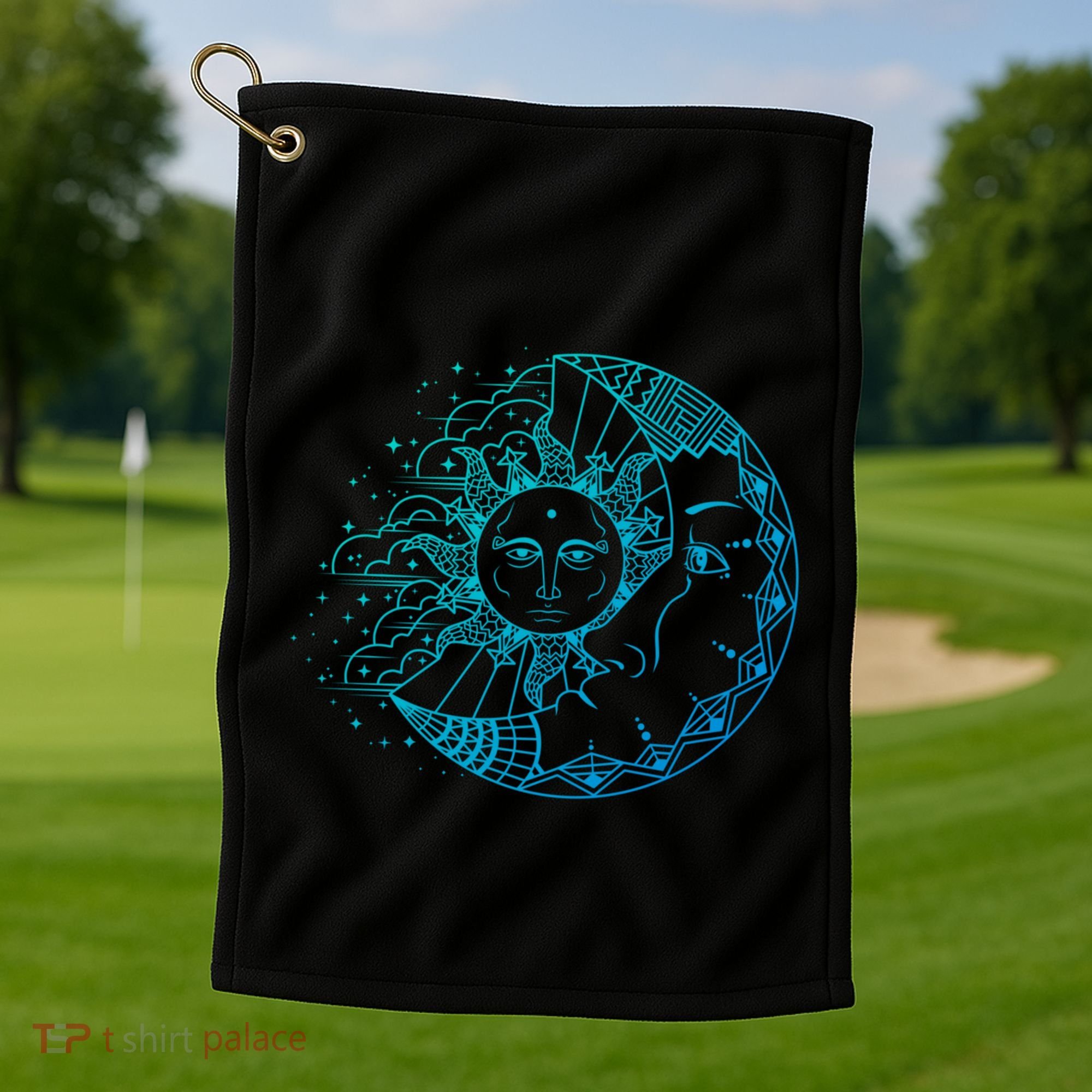 Funny Sun Moon Astrology Astronomer Astronomy Gift Golf Towel
