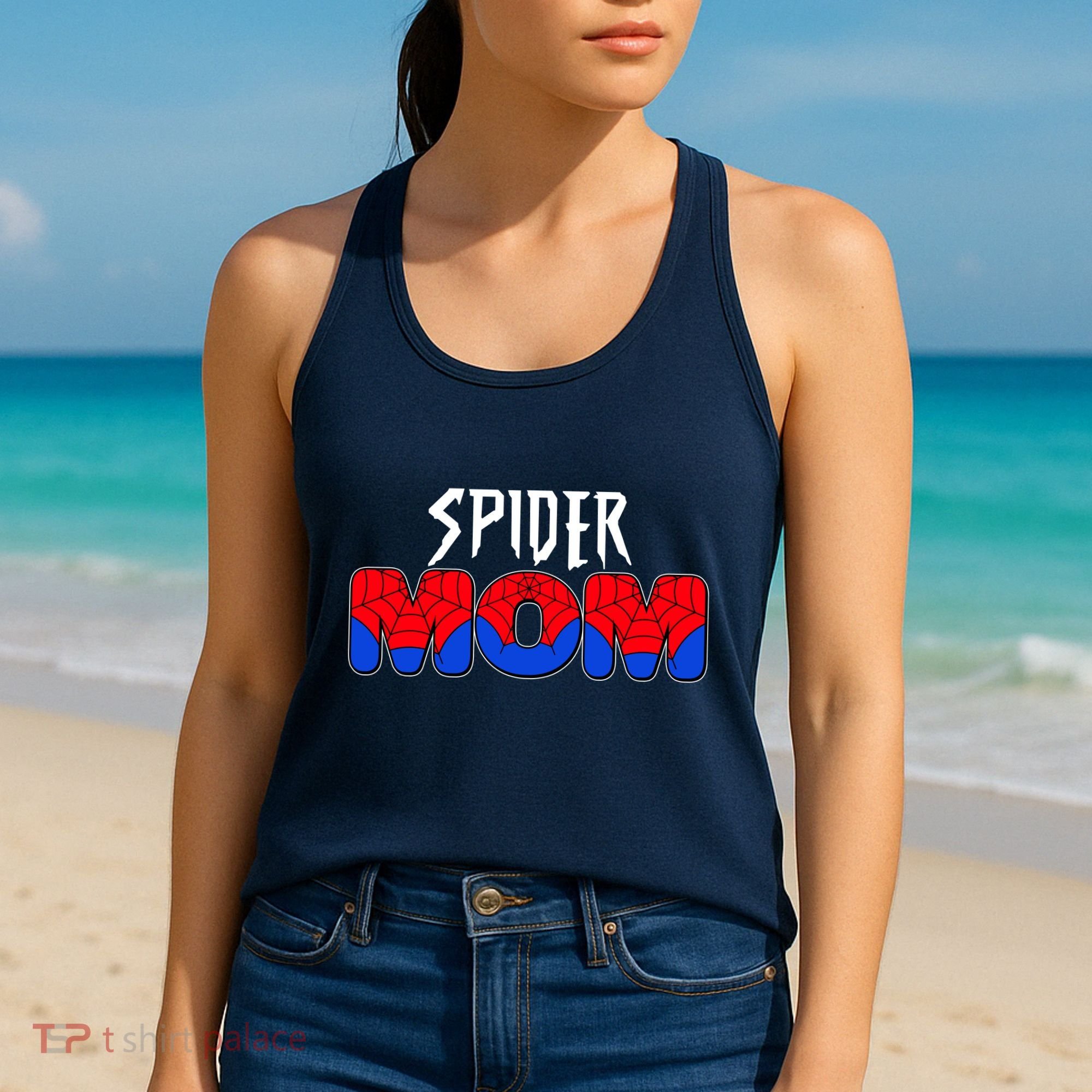 Funny Spider Mom Matching Family Shirts Women's Tank Top