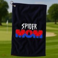 Funny Spider Mom Matching Family Shirts Golf Towel thumb 1