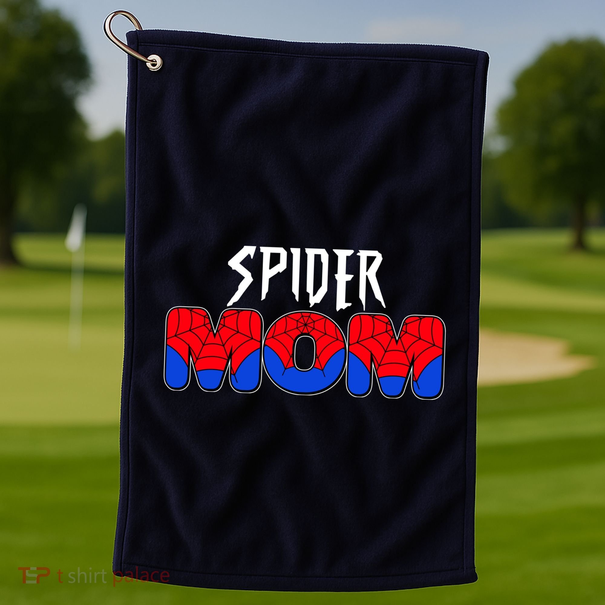 Funny Spider Mom Matching Family Shirts Golf Towel