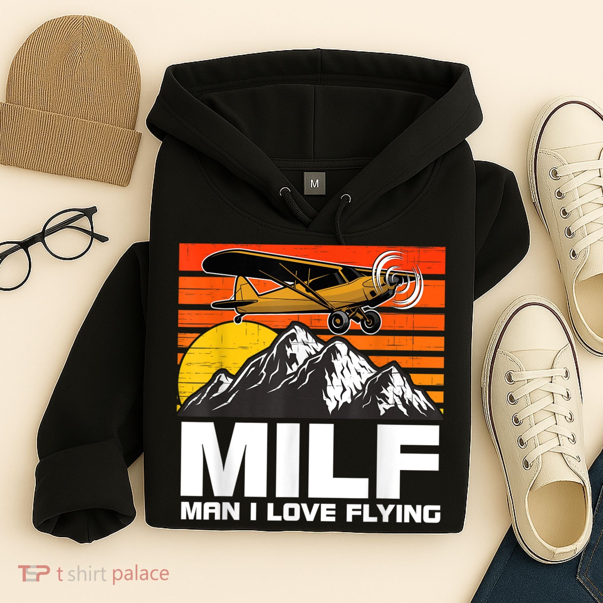 Funny Saying MILF Man I Love Flying Hoodie