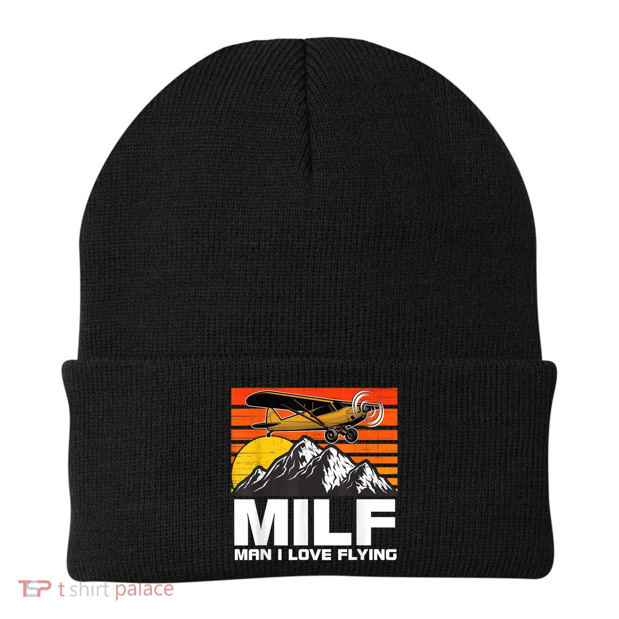 Funny Saying MILF Man I Love Flying Beanie