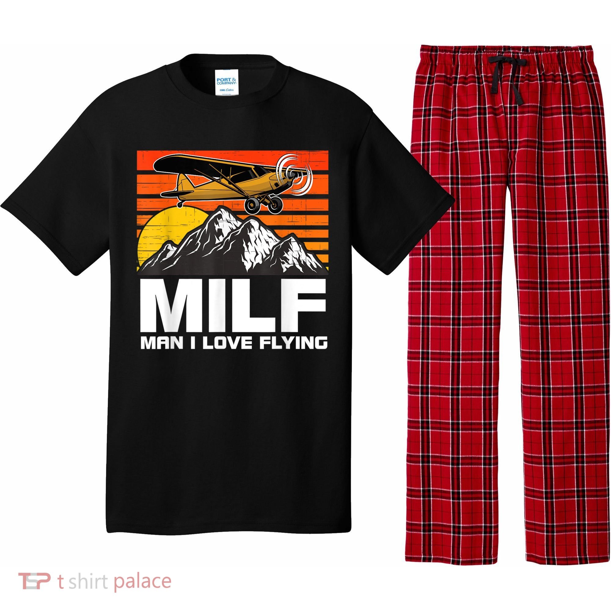 Funny Saying MILF Man I Love Flying Pajama Set