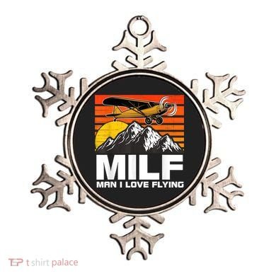 Funny Saying MILF Man I Love Flying Ornament