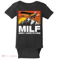 Funny Saying MILF Man I Love Flying Baby Bodysuit thumb 0