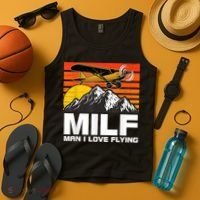 Funny Saying MILF Man I Love Flying Tank Top thumb 4