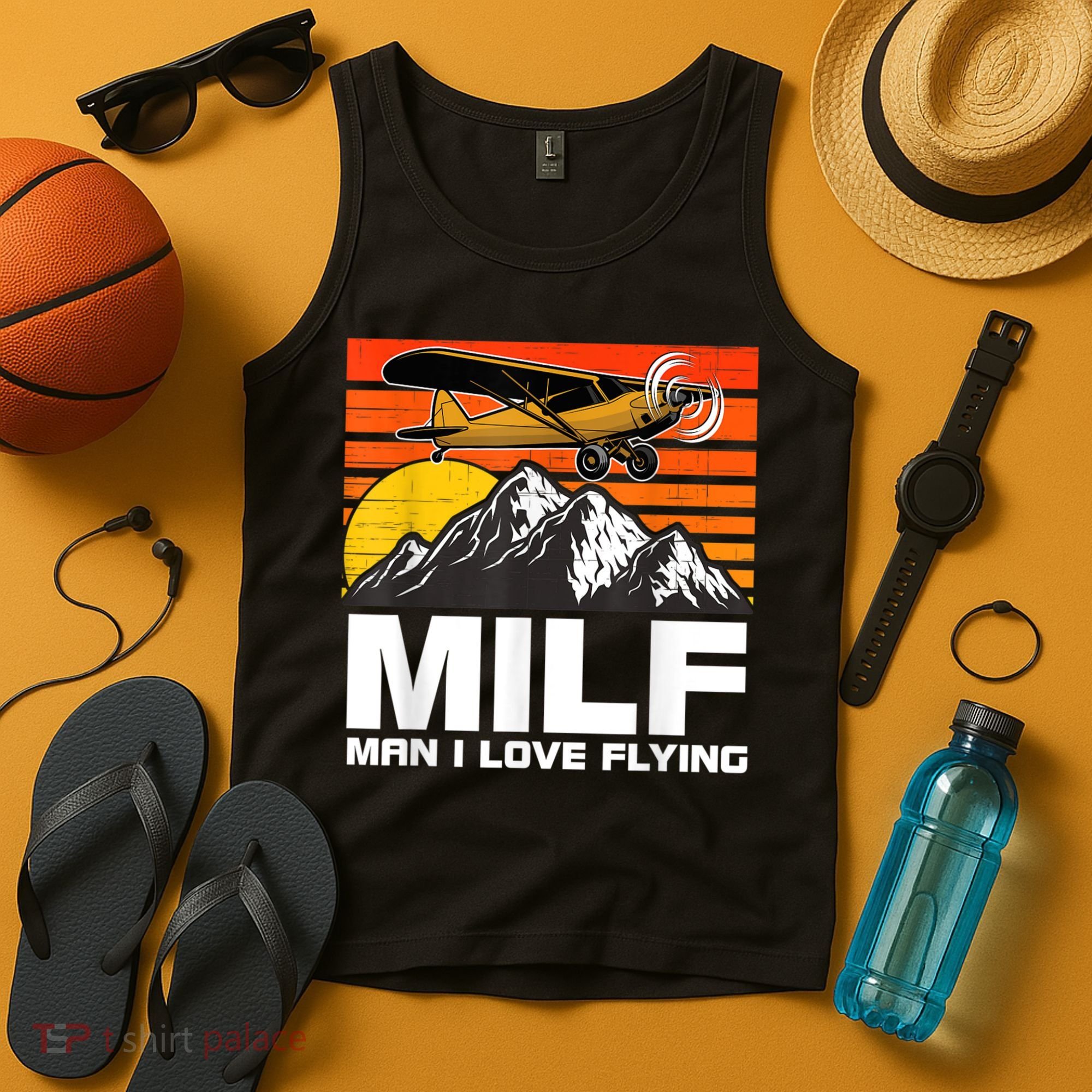 Funny Saying MILF Man I Love Flying Tank Top