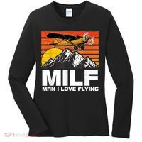 Funny Saying MILF Man I Love Flying Women's Long Sleeve Shirt thumb 0