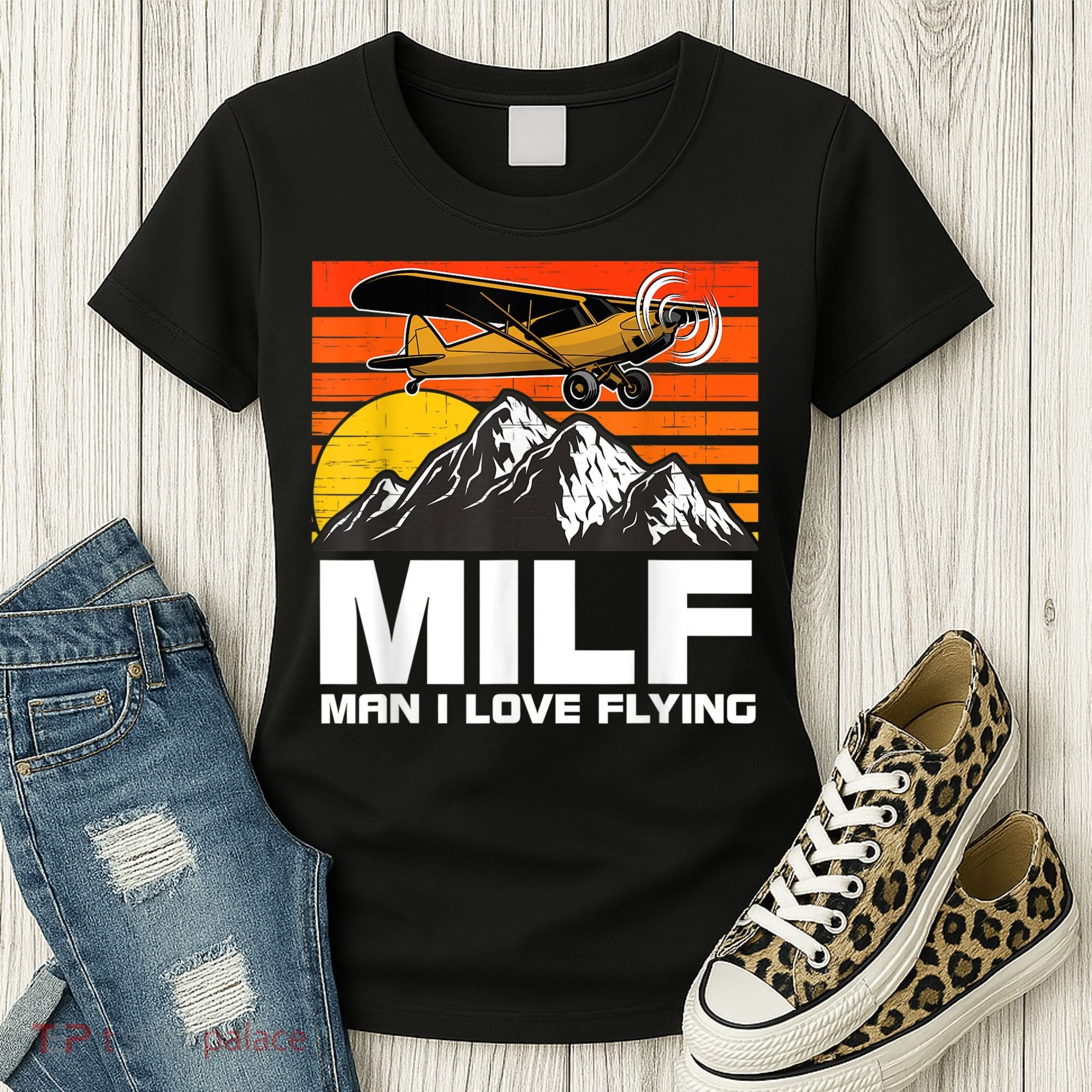 Funny Saying MILF Man I Love Flying Women's T-Shirt