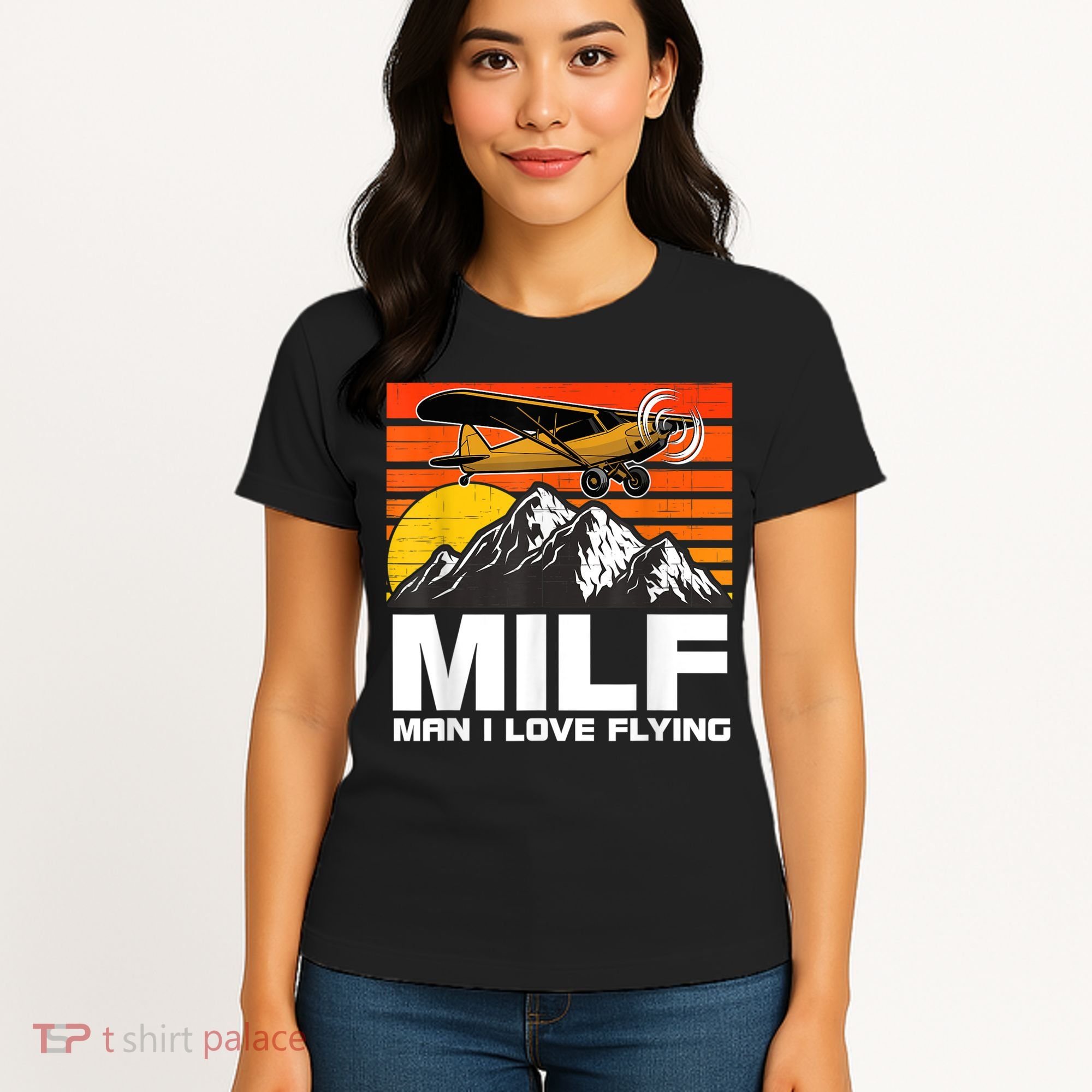Funny Saying MILF Man I Love Flying Women's T-Shirt