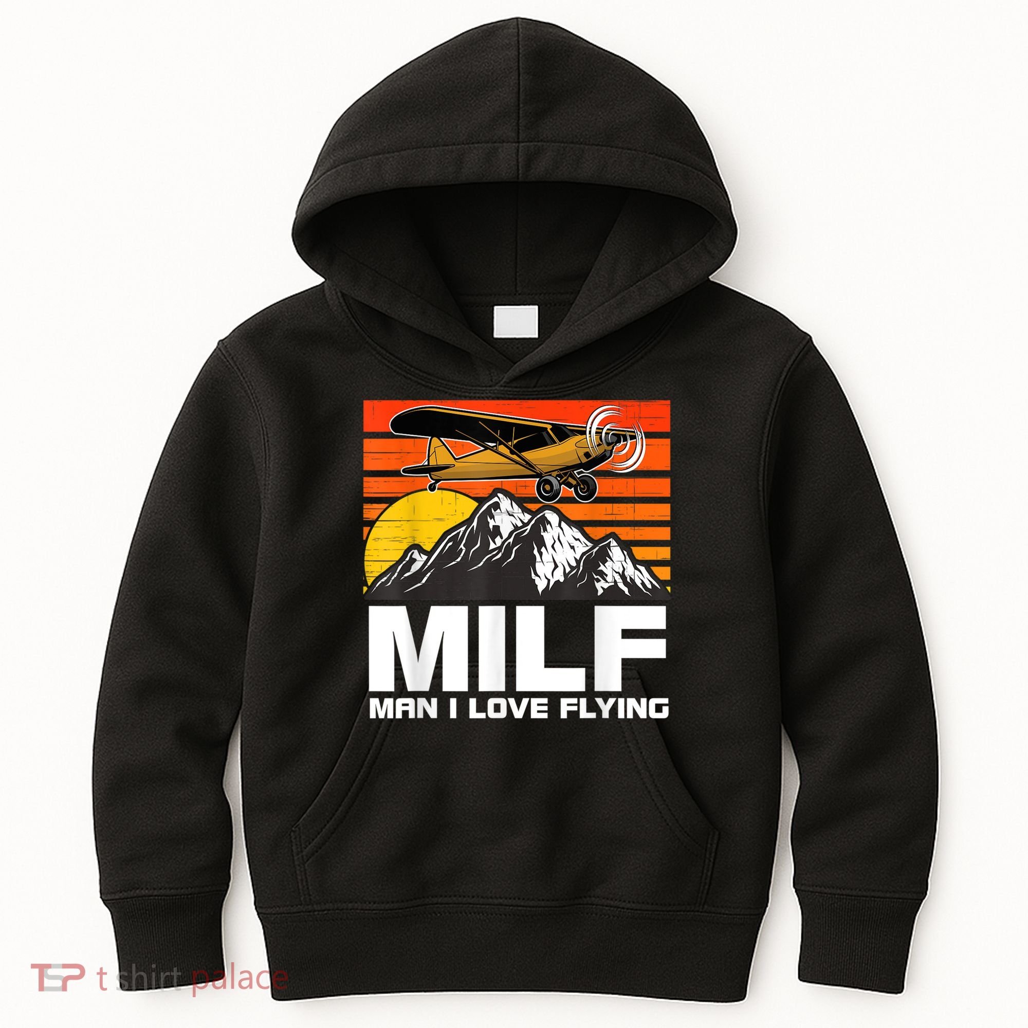 Funny Saying MILF Man I Love Flying Kids Hoodie