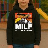 Funny Saying MILF Man I Love Flying Kids Hoodie thumb 3