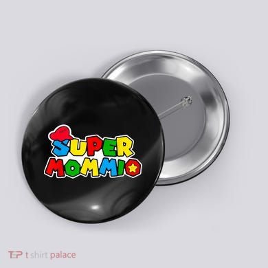 Funny Super Mommio Mother's Day Gamer Button