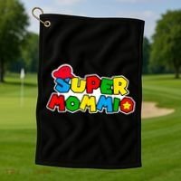 Funny Super Mommio Mother's Day Gamer Golf Towel thumb 1